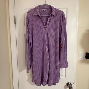 Lavender Textured Shirt Dress